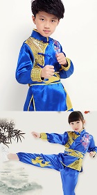 Kid's Dragon Embroidery Kung Fu Uniform with Sash (RM)