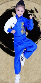 Kid's Dragon Embroidery Kung Fu Uniform with Sash (RM)