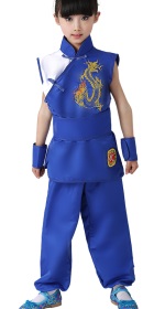 Kid's Dragon Embroidery Kung Fu Uniform with Sash (RM)