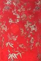 Fabric - Plum Blossom and Bamboo Brocade (Multicolor)