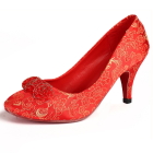 High Heel Brocade Vamp Shoes