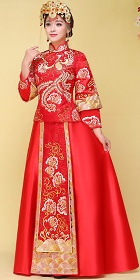 Red Evening-dress / Bridal Skirt Suit