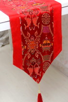 Chinese Ethnic Twin-fish Embroidery Table Runner (RM)