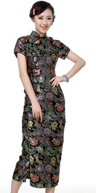 Short-sleeve Long-length Brocade Cheongsam (RM)