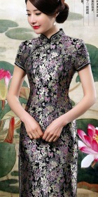 Short-sleeve Long-length Brocade Cheongsam (RM)