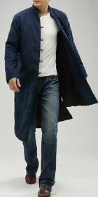 Standing Collar Wadding Long Coat (CM)