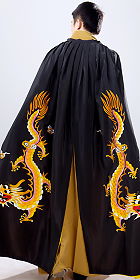 Men's Hanfu Dragon Embroidery Cloak - Black (RM)