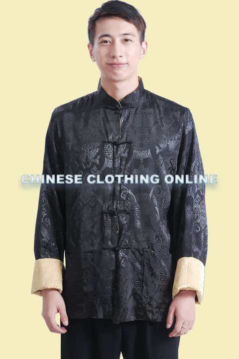 Mandarin Reversible Damask Jacket (RM)