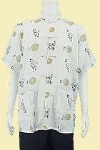 Short-sleeve Taichi Mandarin Shirt - Cream White (RM)