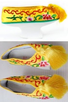 Stage Footwears - Gege Embroidery Shoes with Saucer Sole