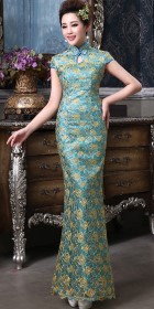 Cup-sleeve Long-length Bridal Cheongsam (RM)