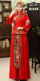 Red Evening-dress / Bridal Skirt Suit