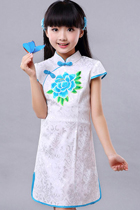 Girl's Cup-sleeveless Embroidery Cheongsam (RM)
