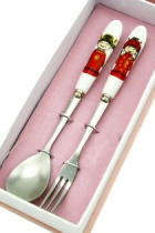 Stainless Steel w/ Porcelain handle Cutlery Set