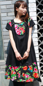 Ethnic Printing Dual-layer A-line Dress (CM)