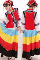 Chinese Ethnic Dancing Costume - Liangshan Yi Zu