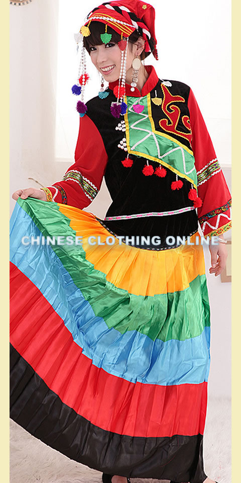 Chinese Ethnic Dancing Costume - Yunan Yi Zu