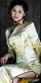 3/4-sleeve Long-length Cheongsam (CM)