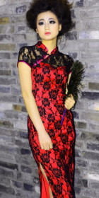 Short-sleeve Long-length Cheongsam (CM)