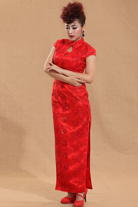 Cup-sleeve Long-length Cheongsam (CM)