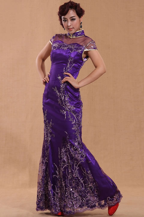 Cup-sleeve Long-length Cheongsam (CM)