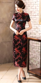 Short-sleeve Long-length Brocade Cheongsam (RM)