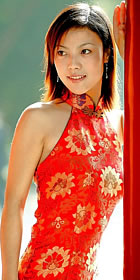 Cut-in Shoulders Bareback Long-length Cheongsam (CM)