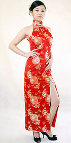 Cut-in Shoulders Long-length Cheongsam (CM)