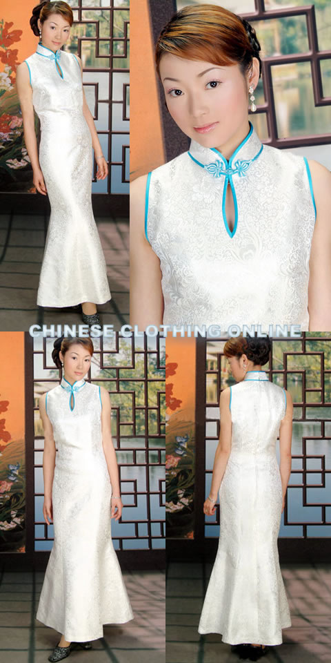 Sleeveless Long-length Fishtail Cheongsam (CM)