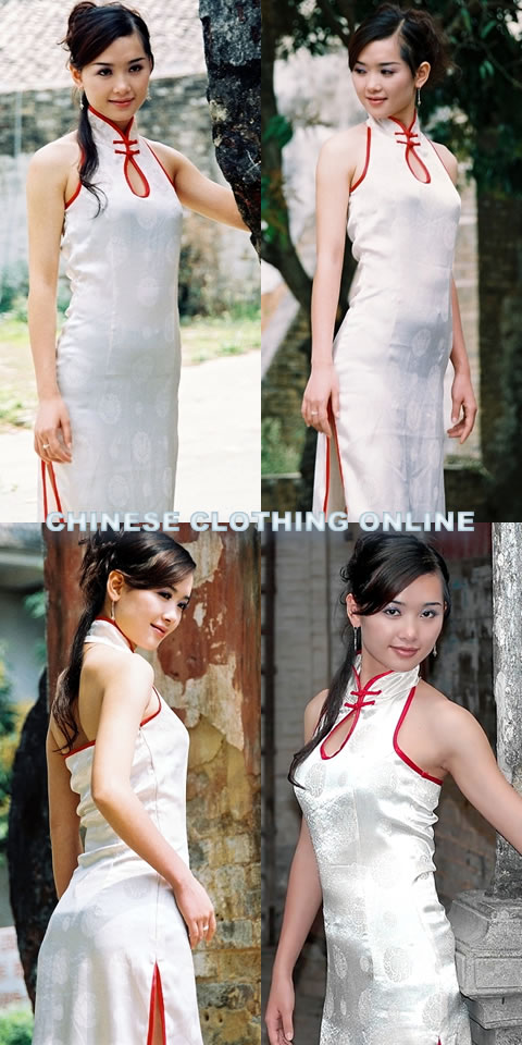 Cut-in Shoulders Bareback Long-length Cheongsam (CM)