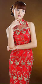 Cut-in Shoulders Long-length Cheongsam (CM)