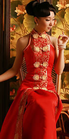 Cut-in Shoulders Long-length Cheongsam (CM)