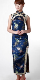 Sleeveless Long-length Cheongsam (CM)