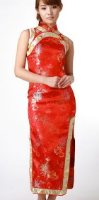 Sleeveless Long-length Cheongsam (CM)