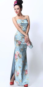 Collarless Bare Shoulders Cheongsam (CM)