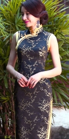 Sleeveless Long-length Cheongsam (CM)