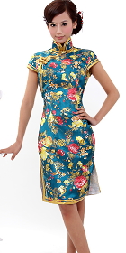 Cup-sleeve Mid-length Cheongsam (CM)