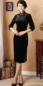 3/4-sleeve Mid-length Cheongsam (CM)