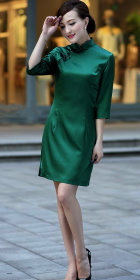 3/4-sleeve Mid-length Cheongsam (CM)