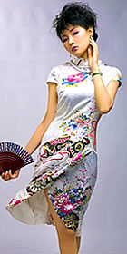 Cup-sleeve Mid-length Cheongsam (CM)