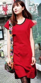 Ethnic Short-sleeve Round-collar Dress (CM)