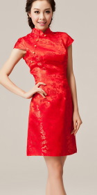 Short-sleeve Mid-length Cheongsam (CM)