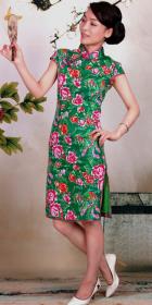 Cup-sleeve Mid-length Cheongsam (CM)