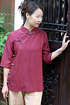 Elbow-sleeve Mandarin Blouse (CM)