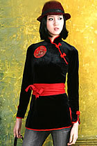 Long-sleeve Mandarin Blouse w/ Sash (CM)