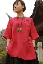 Ethnic 3/4-sleeve Blouse (CM)