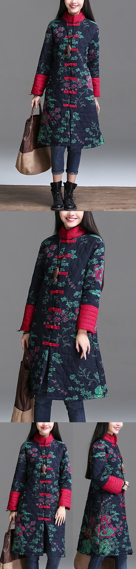 Trendy Ethnic Cotton Wadded Coat (RM)