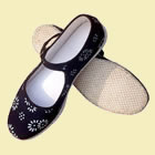 Floral Batik Cloth Shoes w/ Strap (Dark Navy)