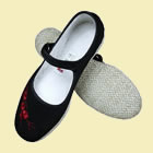 Embroidery Shoes w/ Strap - Plum Blossom (Black)