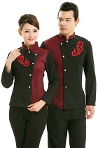 Mandarin Style Restaurant Uniform-Top (Black)